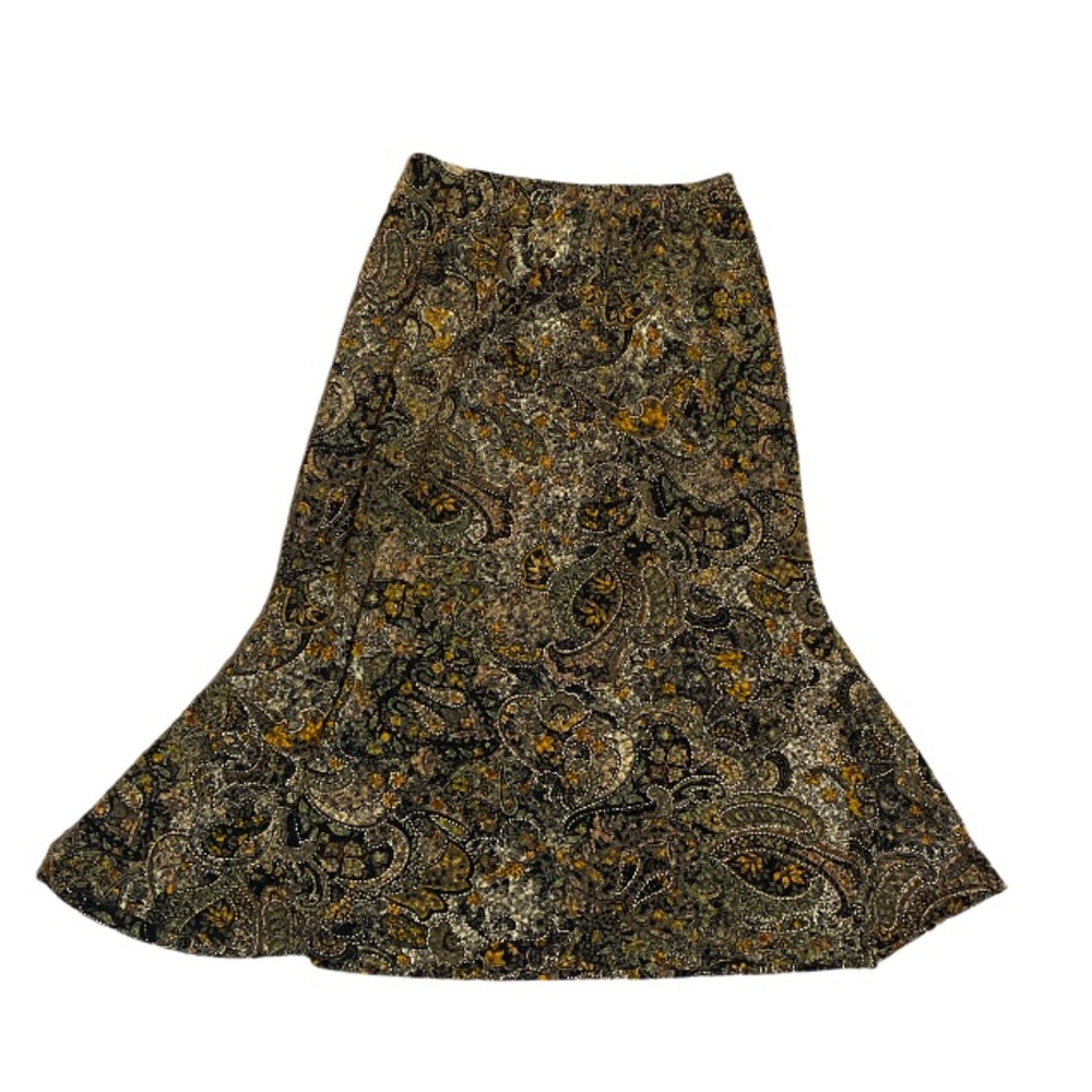 JM Collection Jacquard Midi Midaxi Paisley Floral Flare Beautiful Skirt - Size L